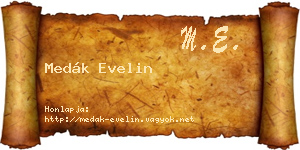 Medák Evelin névjegykártya